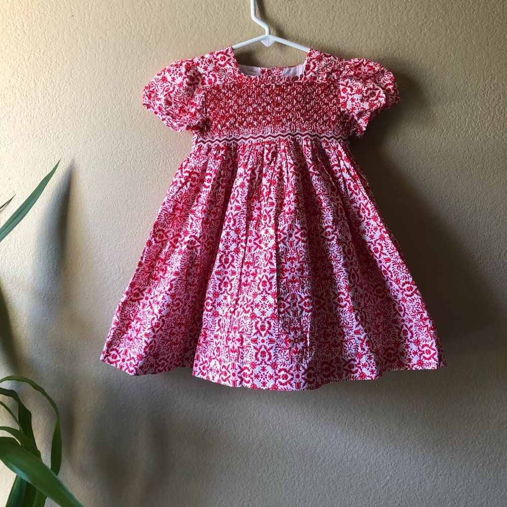 Neck and Neck Smocked- Puff Cap Sleeve- Floral dress- Size 2